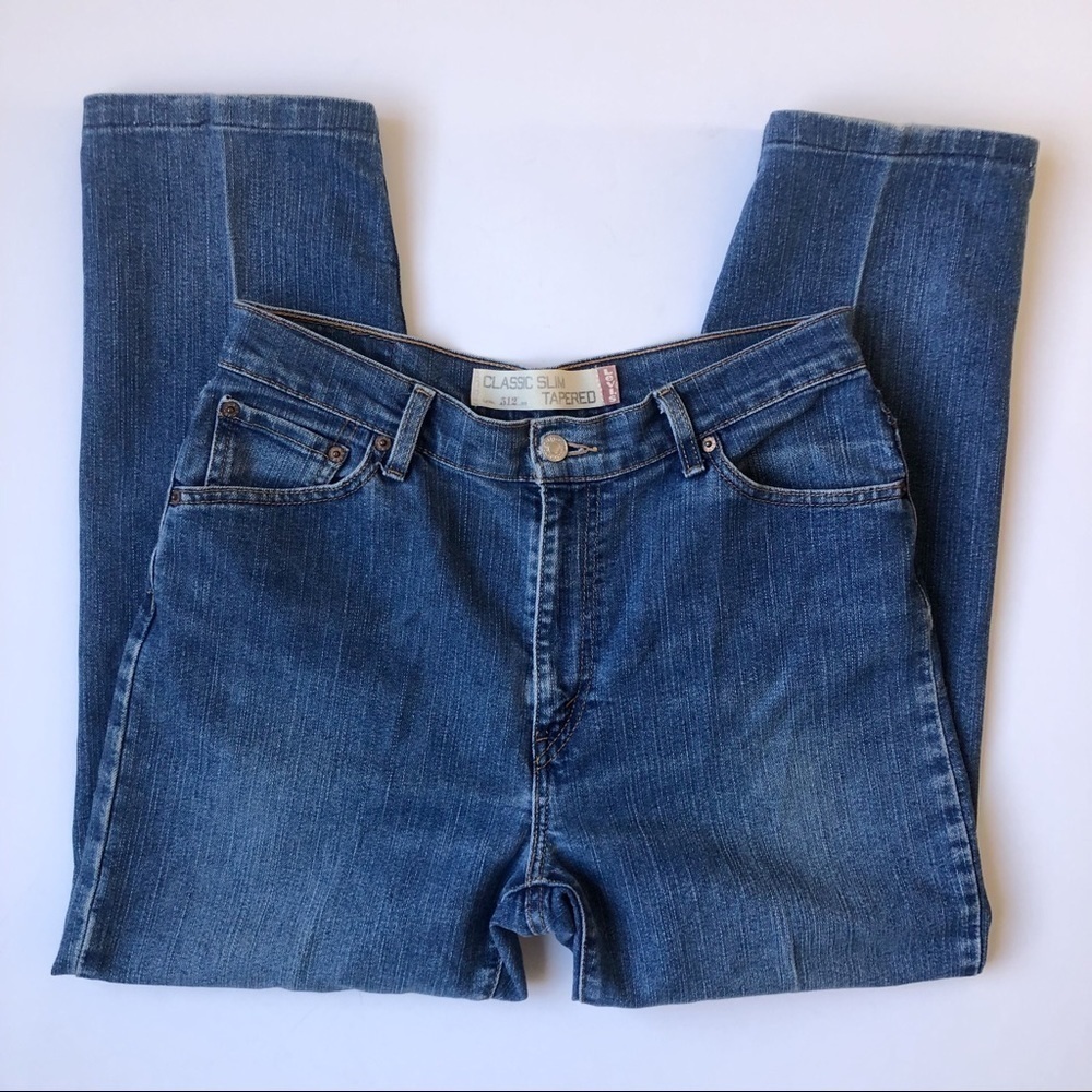 Levis 512 Classic Slim Tapered Leg Pleated Y2K 90s Mom Jeans Size 12 Vintage - Picture 2 of 10